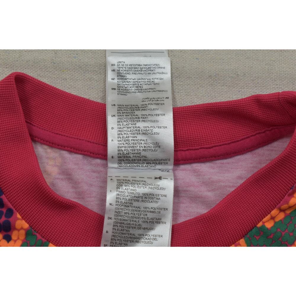 Adidas Women's Sz M Pink Floral Farm Rio Graphic Print Crop Tee Shirt Polyester - Picture 5 of 8